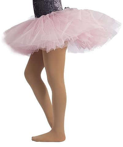 CALZITALY Mädchen Ballettstrumpfhosen | Professionelle Tanz Strumpfhose | Hautfarbe, Schwarz, Weiß, Rosa | 4-14 Jahre | 40 DEN | Made in Italy (10 Jahre, Beige)