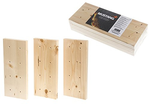 Grillpaul 3er Set Mustang Flammlachs Bretter inkl. 20x Holzstifte | 39,5 cm x 17cm x 3cm