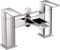Veebath Square Waterfall Bath Shower Mixer Filler Tap Kit, Hot and Cold Taps, Dual Lever Tap with Shower Attachment, Square Bathroom and Basin Taps - Chrome,G3/4