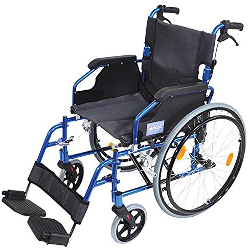 Aidapt VA165BLUE Deluxe Leichtgewichtiger Rollstuhl aus Aluminium, blau