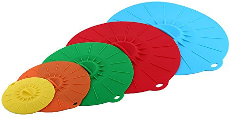 5 Piezas Tapas Silicona Cubierta de Taza para Ollas, Sartenes, Horno, Microondas