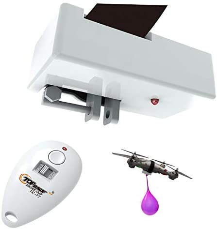 Top Race Drone Clip Object Launcher Delivery Clip, Drone Drop Device, Fits Most Drones and DJI, Holds up to 2 Lbs, and 300 Feet Distance Remote Control TR-77