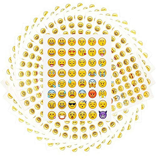 Nv Wang Aufkleber,Emoticon Aufkleber 40 blätter Lachgesichter Aufkleber für Handy Geschenkkarten Briefe Deko Basteln Witzige Smilies Sticker für Kinder Notebook Dekoration