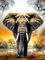 Bimkole DIY 5D Diamond Painting Zubehör Elefant, Herbst toter Baum Diamant Malerei Kit Voll Runde Bohrer Malen nach Zahlen Malerei Stickerei Kreuzstich Diamond Dekoration, (40x50 cm)