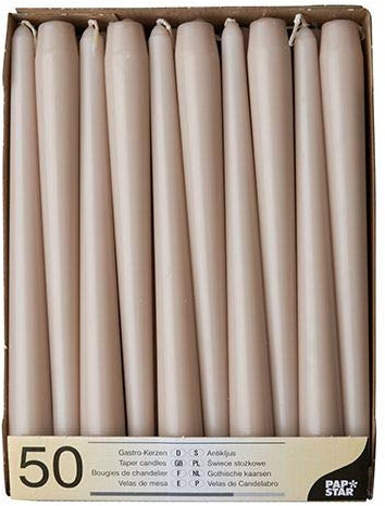 Papstar Leuchterkerzen Ø 2,2 cm, 25 cm puder 88340 Spitzkerzen Halterkerzen, 100 Stück