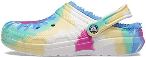 Crocs Unisex Classic Lined Clogs, Pastel Tie Dye, 36 EU
