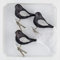3 TLG. Glas Vogel Set in 'Ice Schwarz Silber' - Christbaumkugeln - Weihnachtsschmuck-Christbaumschmuck