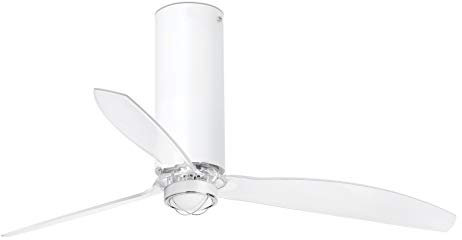FARO BARCELONA 32034WP-9 TUBE FAN LED-Deckenventilator, matt/transparent, mit DC SMART-Motor (Smart 34150-Empfänger nicht im Lieferumfang enthalten)