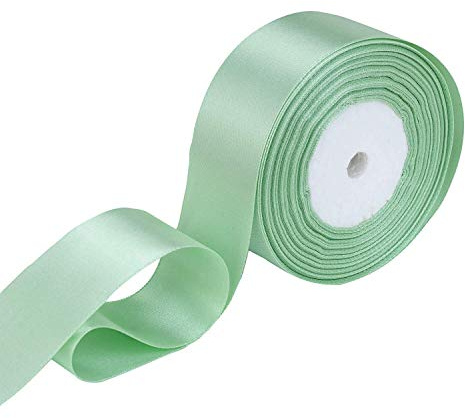 WedDecor Mint Green Ribbon for Gift Wrapping, 50mm x 25 Metres Double Sided Polyester Satin Ribbon Roll for Christmas, Wedding, Crafting, Sewing, Hair Bow, Birthday Cake Decoration | Satin Ribbon for Gift Wrapping, Christmas, Wedding, Crafting, Hair Bow, Sewing, Birthday Cake Decoration