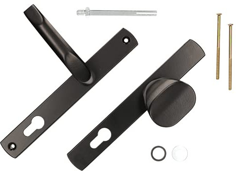 KOTARBAU® Türdrücker-Türknauf Satz 90mm Langschild Schwarz Profilzylinder für Türen Tore Pforten