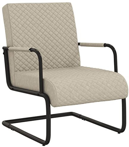vidaXL Freischwinger Schwingsessel Sessel Relaxsessel Stuhl Lehnstuhl Polstersessel Relaxstuhl TV Loungesessel Wohnzimmer Hellgrau Kunstleder