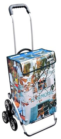 James® Einkaufswagen Design Harmonie, moderner Einkaufstrolley, bunter Lifestyle Trolly, Rollkoffer für Shopping, bis 50kg Tragkraft, Grosse Räder, Made in Österreich!