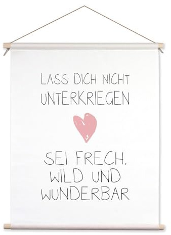 artissimo Bild Kinderzimmer 40x50 cm PE6616-TP – Lass dich nicht unterkriegen, Stoff-Poster mit Spruch für Jungen & Mädchen