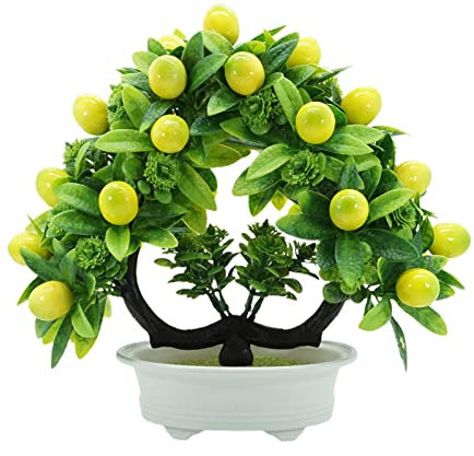 RESOYE Künstlicher Zitronenbaum, 27,9 cm, Simulation, Obstbaum, dekorative gefälschte Pflanze, künstlicher Bonsai-Baum für Hochzeit, Zuhause, Desktop-Dekor
