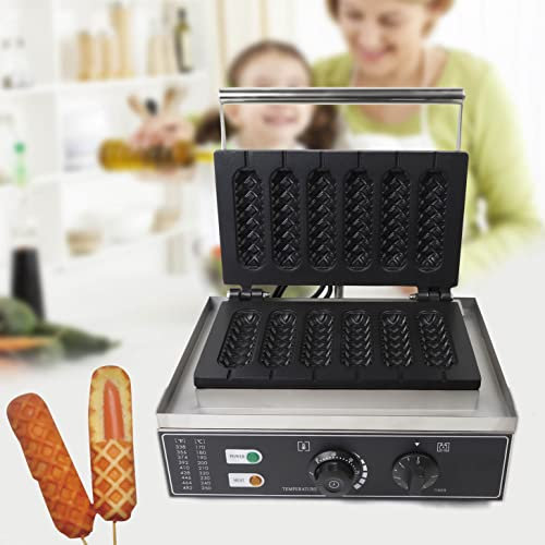 1500W Edelstahl Waffeleisen Elektrischer Waffelmaschine Profi Waffeleisen Waffle Maker Stiel Waffelgerät Waffelsticks Corn Hot Dog Antihaftbeschichtete Platte Waffelautomat Wmf Waffeleisen Krups
