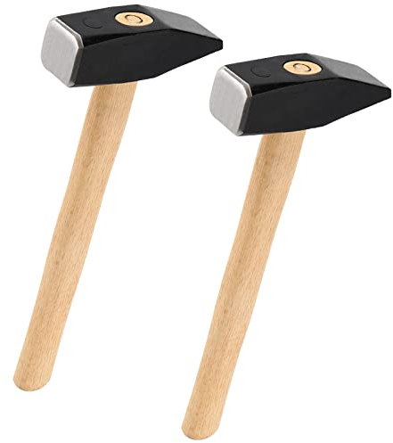 NINGWAAN 2 PCS 3 Pound Cross Peen Hammer, 3 lb Blacksmith’s Hammer with Wooden Handle for Metalworking, Machinists and Engineers