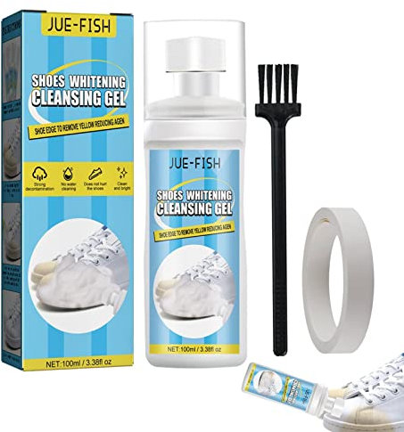 Weißer Schuhreiniger, 100 ml Schuhe, Fleckenentferner, Aufhellungsgel – effektiver Schuhschutz, sanfte Reinigungslösung zum Entfernen von gelben Flecken, Schrammen und Schmutz