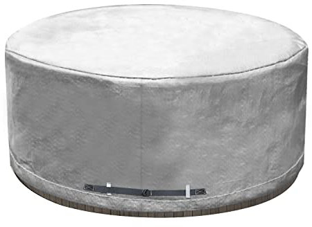 UCEDER Whirlpool-Abdeckung, rund, 170 g Polyethylen, Spa-Abdeckung, wasserdicht und UV-beständig, Sonnenschutz, (210,9 cm (D) x 88,9 cm (H), Silberfarben