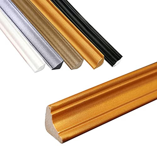 Bande de bordure en TPE - Autocollant - Quadrant mural en plastique - Bande de calfeutrage étanche à la moisissure pour sol ou mur (doré, 5 m, 12 x 9 mm)