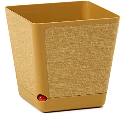Lamela KORA Flowerpot ▓ 18cmx18cm ▓ TEXTIL FLOWERPOT 2023 COLLECTION ▓ UNIQUE PATENT TECHNOLOGY ▓ DIFFERENT SIZES AND COLORS ▓ FLOWER POT PLANT GARDEN WINDOWSILL BALCONY BUCKET ▓ DECOR (Mustard)