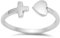 Sterling Silber 925 Herz and Kreuz Ring
