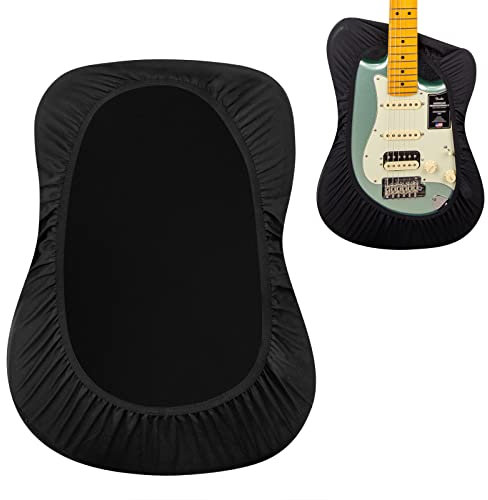 Musiic Guitar Cover, Premium Black Stretchy Fabric Guitar Dust Cover, Portable Sleeve Cover Protect for Electric Bass Guitars