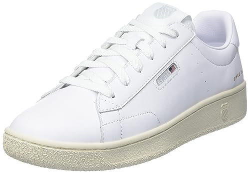 K-Swiss Men's Slammklub Cc Sneaker, Wht/Wht/Vintage, 41 EU