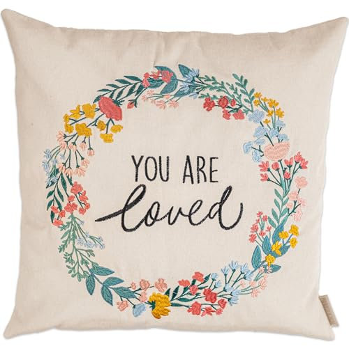 Papierdrachen Kissenbezug 40x40cm | Kissenhülle aus Canvas | elegant und robust | Dekoration Sofa | Zierkissen Dekokissen | Geschenkidee l Floral Kranz