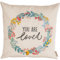 Papierdrachen Kissenbezug 40x40cm | Kissenhülle aus Canvas | elegant und robust | Dekoration Sofa | Zierkissen Dekokissen | Geschenkidee l Floral Kranz
