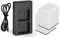 2X Akku 3000mAh + Duo Ladegerät kompatibel mit Netgear/Arlo Go Sicherheits-Kamera wie VMA4410, VML4030, VMA4410-10000S - Ladestation mit Micro-USB Kabel