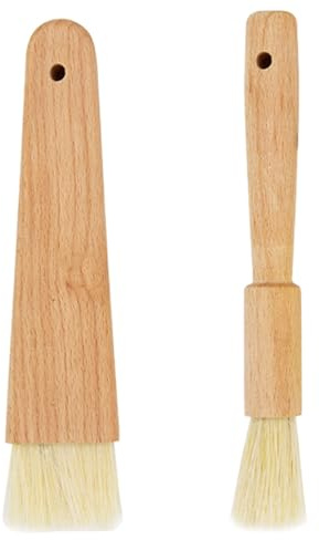 Lot de 2 brosses alimentaires multifonctionnelles pratiques en bois pour badigeonner, badigeonner, barbecue, accessoires de cuisine