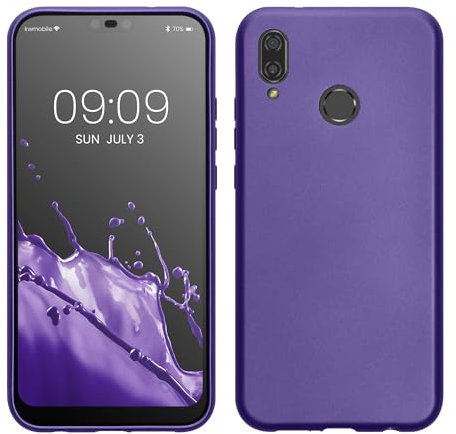 kwmobile Custodia Compatibile con Huawei P20 Lite Cover - Back Case Morbida - Protezione in Silicone TPU Effetto Metallizzato lilla metallizzato