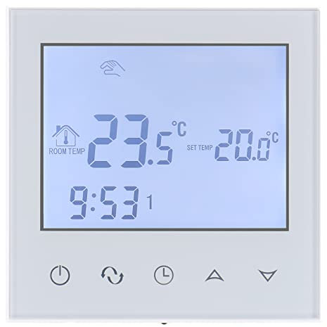 Wengart Termostato programmabile da 24 V, WG03-2, regolazione precisa della temperatura interna, display LCD, tasti touch, adatto per sistemi di acqua, alimentazione e riscaldamento