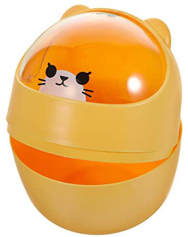 EXCEART Mini Tischmülleimer Mit Deckel Cartoon Design Desktop Müll Korb Kleiner Mülleimer Für Schreibtisch Arbeitsplatte Aufbewahrungskorb Für Papiertücher Kosmetika