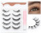 EMEDA 3D Natürliche Falsche Wimpern mit Kleber 5 Paar Clear Band Natural Wimpern und Kleber, Wimpernkleber mit kurzen und weichen Wimpern 8-13mm Wimpern mit Kleber und Applikator set (natural-mix)