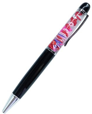 Sikyby Lustiger Stift mit Aufschrift Kiss Love Heart, niedlich, schwimmend, flüssig, für Tagebuch, Büro, einzigartiges Geschenk für Damen, Herren, Kinder, Mädchen, Jungen