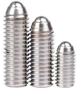 kugelförmige Schraube ohne Kopf, M3 M4 M5 M6 M8 M10 M12 Schwarzer Edelstahl der Güteklasse 12.9 Innensechskantfeder Kugelstößel Madenpunkt Stellschraube Bolzen(304 stainless steel,20MM-M10 2PCS)