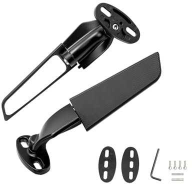 Motorrad-Rückspiegel für Ninja ZX6R ZX10R 250 YZF R1 R3 R125 R15 R25 Ersatz Seitenspiegel Aluminium Drehbar 180 Verstellbar Motorrad Seitenspiegel (kleine Größe)