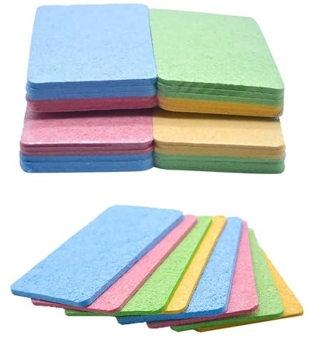 Schwämme für Geschirr, kompakter Schwamm aus komprimierter Zellulose für Badezimmer, 6 Stück Feuchte Allzwecktücher Denk Mit (Pink, One Size)