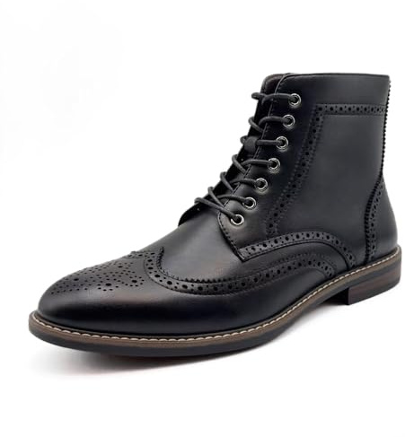Finishing & Sewing Herrenstiefel mit Flügelspitze, klassischer Brogue-Stil, Oxford-Schnürstiefel