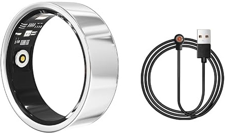 AYangrise Smart Ring for Women & Men, Health with Heart Rate Blood Pressure Blood Oxygen Fitness Ring Sleep Tracker, Waterproof, iOS Android Compatible, No Subscription (8#)