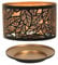 Aroma Jar Shade & Tray Set Metal Silhouette Black & Gold - Leaves 15cm