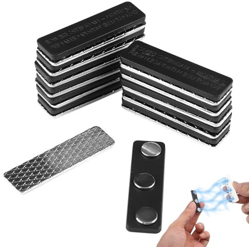 12 Pares Imanes para Cortinas Opacas, Cerradura Magnética, 4,5 cm x 1,3 cm Imanes Potentes para Cortina Opaca, Autoadhesivos Magnético Accesorios Iman Adhesivo para Mosquiteras y Cortinas