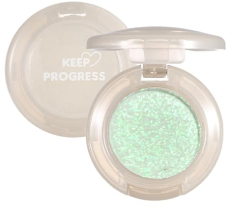 KARLOR Grün Lidschatten Glitzer Augenlid Highlighter Perlglanz Glitzen Makeup einzelne Lidschatten schimmernd Highlighter Glitzer Gesicht glänzend Glow Eyeshadow Glitter (05#Mintgrün)