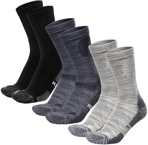 Merino.tech Merino Socken Herren und Damen 3 Paar Wandersocken Unisex | Crew Style, Stiefelsocken, Gepolsterte Sohle, Geruchshemmend, Atmungsaktiv, Trocken, Langlebig, für Trekking, Outdoor, Alltag