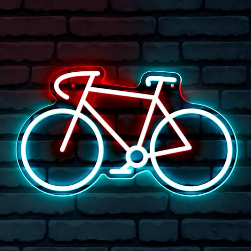 Fahrrad-LED-Schild, Wanddekoration, USB-betrieben, Neonlichter, Acryl-Leuchtschild, geeignet für Werkstatt, Wanddekoration und College-Club-Shop (5 V, 35,3 x 20,7 cm)