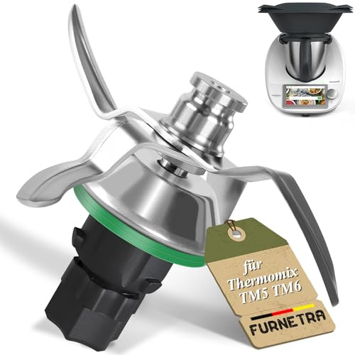 Couteau pour Vorwerk Thermomix TM5/TM6 - Couteau mélangeur en acier inoxydable avec joint d'étanchéité, accessoires et pièces de rechange pour robot ménager Vorwerk