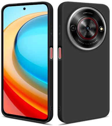 HSP Cover per ZTE Blade A75, Custodia Silicone, Slim Case, Aderente, Nera | TPU morbido opaco, antiurto, antigraffio, tagli precisi, bordi rialzati, protezione telefono, phone e smartphone