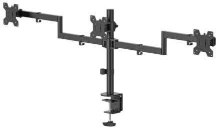 Hama Soporte para Monitor para 3 monitores, 13-27 (Soporte para Monitor Totalmente articulado, orientable, inclinable, Altura Regulable, Giratorio 360°, Extensible, Trabajo ergonómico, Brazo para