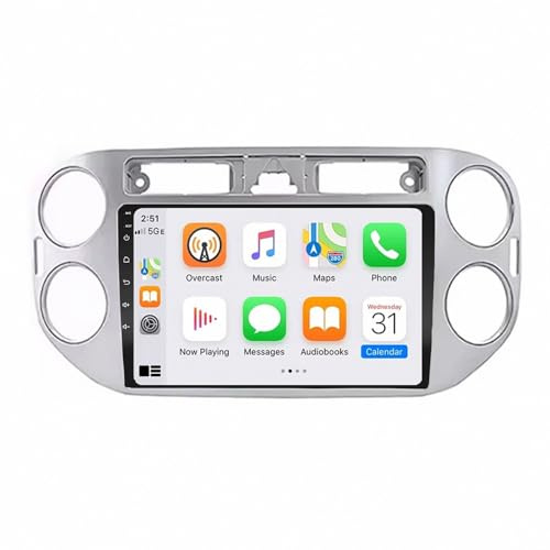 Car Navigazione per VOLKSWAGEN VW GOLF 5 PLUS TIGUAN 2007-2016 9 Pollici Android 15 Auto Tablet Stereo Cooling Fan Rear View Camera Ahd Per, 4 Core 2G+64G